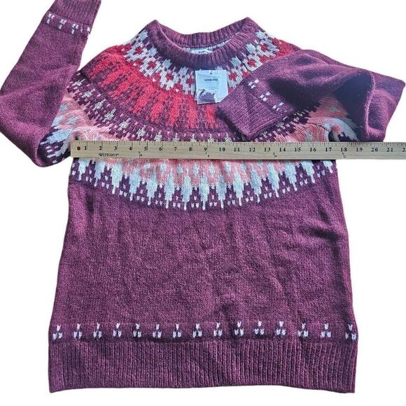 Sonoma womens Sz S dark red Fairisle Christmas sweater the super soft sweater - Picture 5 of 7